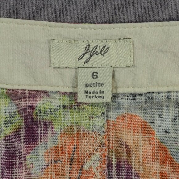 J Jill Skirt Womens 6 Petite Floral Cream Midi A Line Lagenlook Boho Fairy - Picture 3 of 9